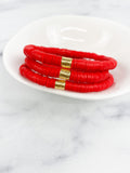 Heishi Small 6mm Color Pop Bracelet "Red"