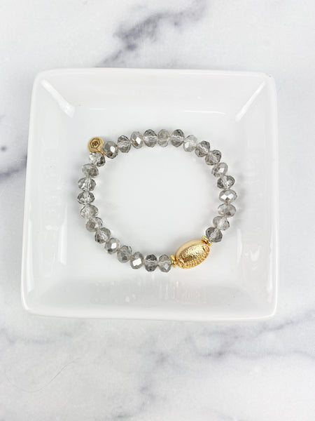 Bracelet Crystal Beaded "Gold Football"