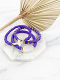 Clay Tube + FW Pearl Bracelet 6mm "Purple"