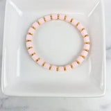 Clay Tube Bracelet with Disc 6mm "Light Pink"