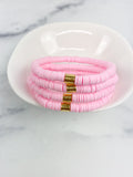 Heishi Small 6mm Color Pop Bracelet "Light Pink"