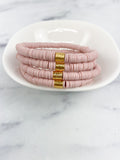 Heishi Small 6mm Color Pop Bracelet "Mauve Pink"