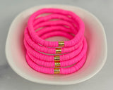 Heishi Small 6mm Color Pop Bracelet "Barbie Pink"