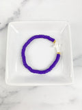 Heishi Small 6mm Color Pop Bracelet + Pearl Shell Cross