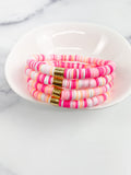 Heishi Small 6mm Color Pop Bracelet "Pink Peaches"