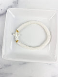 Heishi Small 6mm Color Pop Bracelet + Pearl Shell Cross