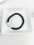 Clay Tube + FW Pearl Bracelet 6mm "Black"