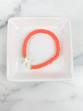 Heishi Small 6mm Color Pop Bracelet + Pearl Shell Cross
