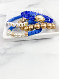 Bracelet Crystal Beaded "Gold Football"