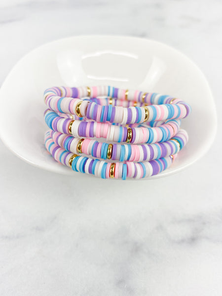 Heishi Small 6mm Color Pop Bracelet "Lavender Mix"
