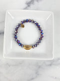 Bracelet Crystal Beaded "Gold Football"