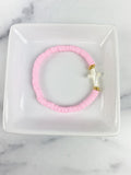Heishi Small 6mm Color Pop Bracelet + Pearl Shell Cross