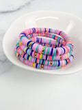 Heishi Small 6mm Color Pop Bracelet "Lavender Rainbow"