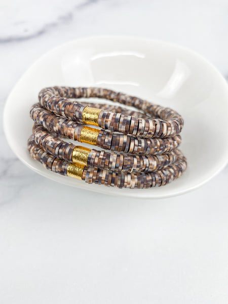 Heishi Small 6mm Color Pop Bracelet "Toasted Coconut"