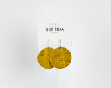 Cork+Leather Round Earring "Mustard"
