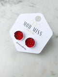 Druzy Stud Earring "Red"