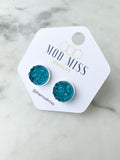 Druzy Stud Earring "Teal"