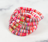 Heishi Color Pop Bracelet "Raspberry Multi"
