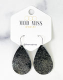 Leather Teardrop Earring "Rock N Roll Black"