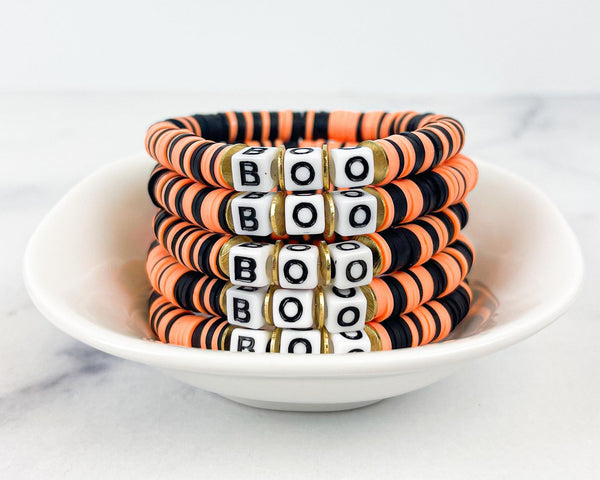 Heishi Color Pop Bracelet "Black&Orange Multi(Boo)"