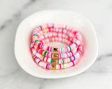 Heishi Small 6mm Color Pop Bracelet "Fruity Pink"