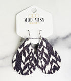 Leather Teardrop Earring "Aztec"
