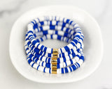 Heishi Small 6mm Color Pop Bracelet "Blue & White"