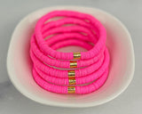 Heishi Small 6mm Color Pop Bracelet "Hot Pink"