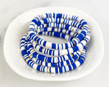 Heishi Small 6mm Color Pop Bracelet "Blue & White"