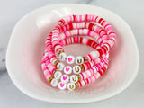 Heishi Small 6mm Color Pop Bracelet "I💗U"