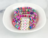 Heishi Small 6mm Color Pop Bracelet "I💗U"