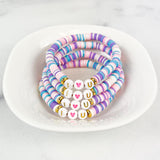 Heishi Small 6mm Color Pop Bracelet "I💗U"