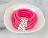 Heishi Small 6mm Color Pop Bracelet "I💗U"