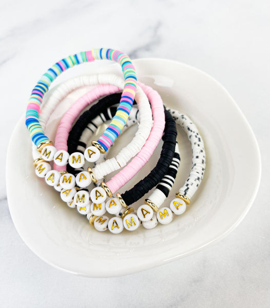 Heishi Small 6mm Color Pop Bracelet "mama"