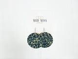 Cork+Leather Round Earring "Leopard Camo"