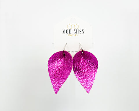 Leather Petal Earring "Metallic Showgirl"