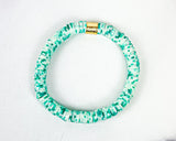 Heishi Color Pop Bracelet "Sprinkles Aqua  Gold Barrel"