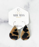 Leather Teardrop Earring "HOH Cheetah"