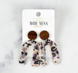 Cork+Leather Arch Earring "Leopard Fiesta"