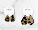 Leather Teardrop Earring "HOH Cheetah"
