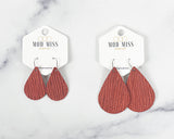 Leather Teardrop Earring "Palm Rust"