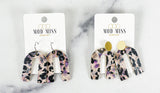 Cork+Leather Arch Earring "Leopard Fiesta"