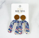 Cork+Leather Arch Earring "Western Aztec"
