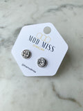 Druzy Stud Earring "Silver"