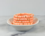 Heishi Color Pop Bracelet "Peach Gold Discs"