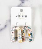 Cork+Leather Arch Earring "Yellow Fantasy"