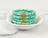 Heishi Color Pop Bracelet "Sprinkles Aqua  Gold Barrel"