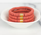 Heishi Color Pop Bracelet "Burnt Orange"
