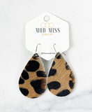 Leather Teardrop Earring "HOH Cheetah"