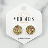 Druzy Stud Earring "Champagne"